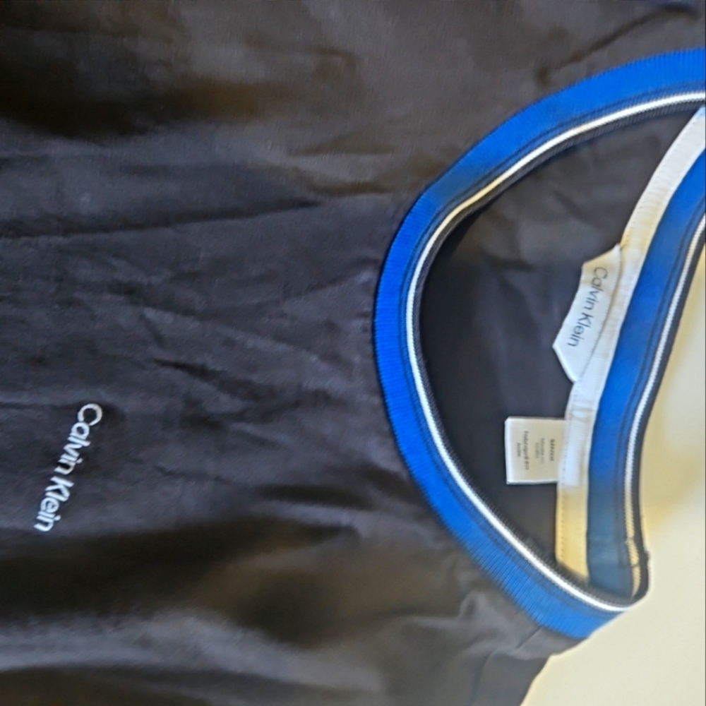 Calvin Klein Black and Blue Rash Guard Swimwear